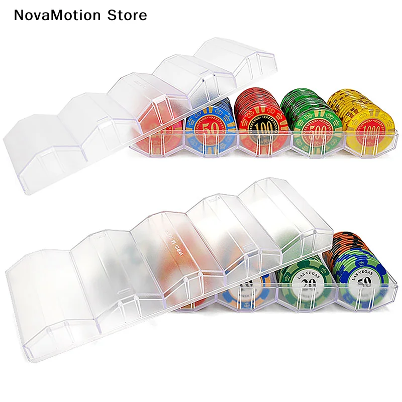 

100 фишек для покерных фишек с крышкой, акриловая тонкая прозрачная коробка для фишек для казино, коробка для покерных фишек 24 х 8 х 5 см