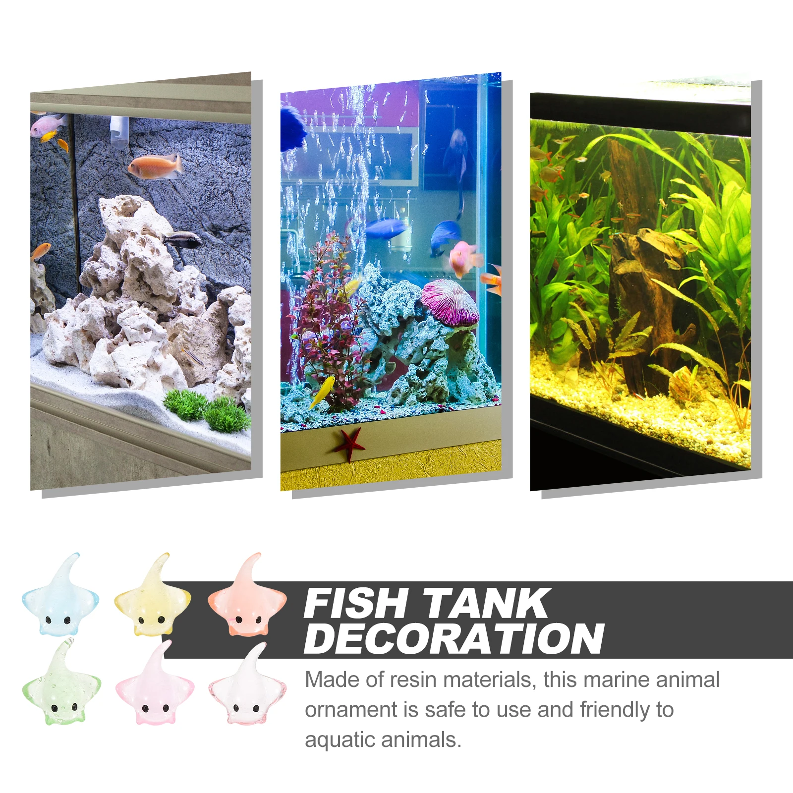 

20Pcs Resin Mini Micro Landscape Ornaments Bright Color Mini Sea Fish Decorations Aquarium Decor Resin Fish Tank