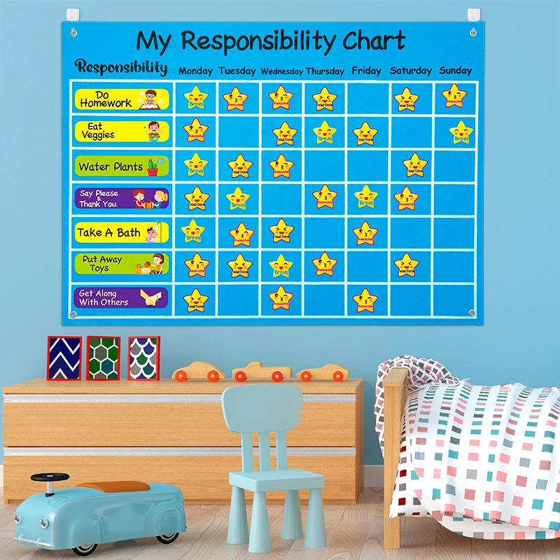 80Pcs Children Growth Record Table Housework Wall Decor Message Board Develop Good Habits Kid Self-Discipline Sheet Whiteboard