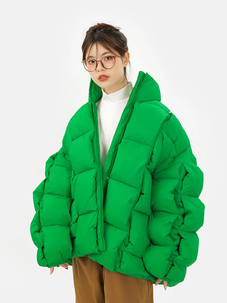 2023 inverno donna 90% piumino d'anatra bianco moda oversize coppia cappotti tessuto Plaid piumino addensare parka caldo uomo