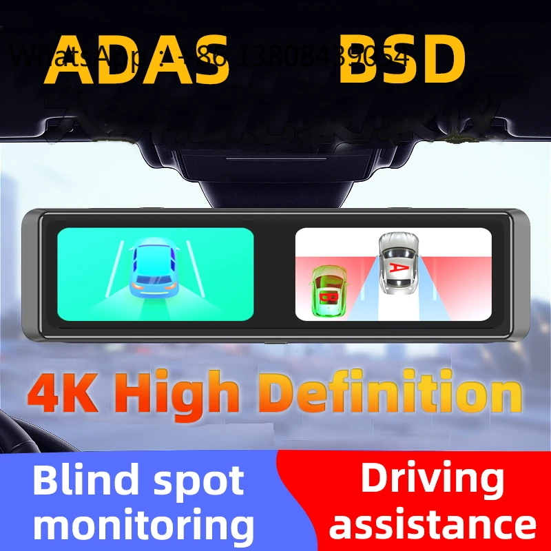 4CH Dash Cam 11.26 Inch 4K WIFI Rear View Mirror 4 Cameras Video Recorder Car DVR ADAS BSD Night Vision 24H Parking Monitor