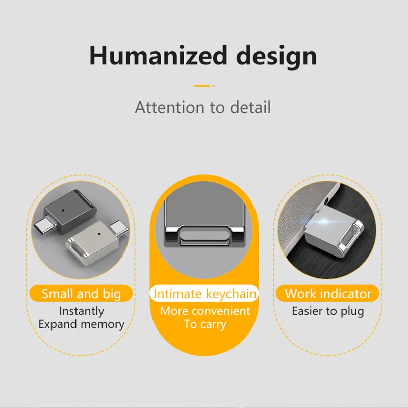 USB3.0 Mini U Disk Metal Waterproof And Anti-fall 64G Type-C Mobile Phone Computer Universal Car Dual-USE USB Mini Flash U Disk