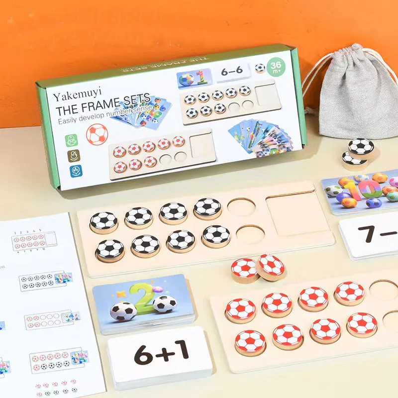 

Детские деревянные головоломки, футбол, математика, сложение, вычитание, учебные пособия, детские головоломки для раннего образования, настольные игры, игрушки