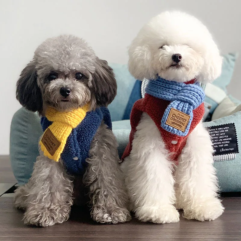 

Fashion Warm Bow Ties Pet Knitted Pet Scarf Teddy Dog Scarf Puppy Small Dog Autumn/Winter Warm Decoration Puppy Accessories