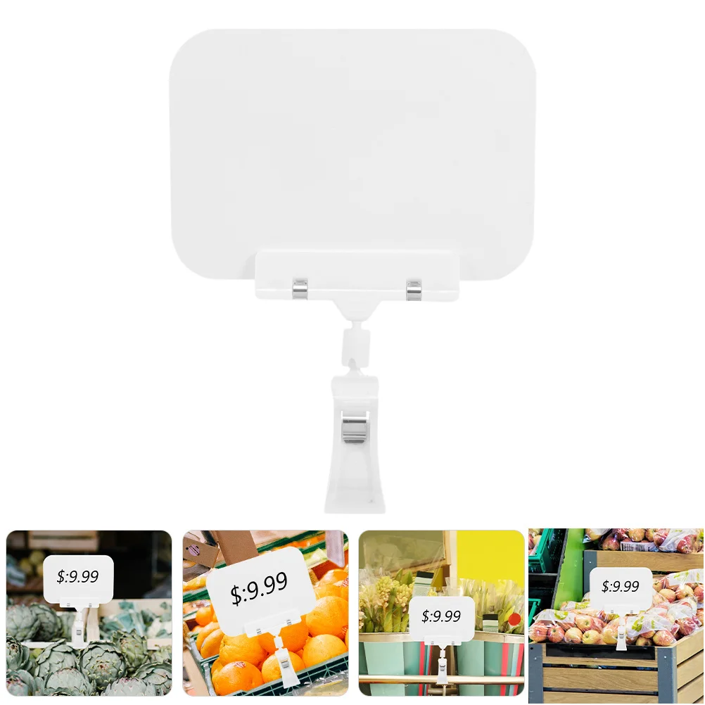 

5Pcs Dry Erase Food Tags Mini Chalkboard Sign Clip Rotating Plastic Display Holder for Fruit Shop Retail Supermarket Basket