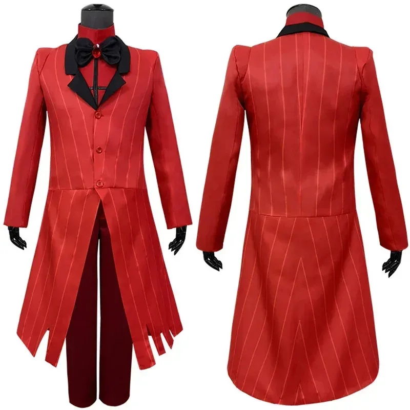 

2025 A Alastor Hazbin Cosplay Costume Hotel Radio Demon Cosplay Red Jacket Shirt Pants Gloves Tie Uniform Halloween Full New