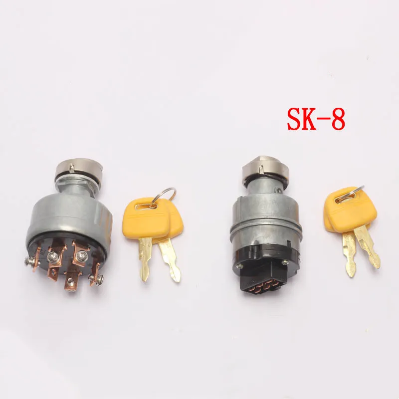 

Excavator accessories KOBELCO Kobelco 120 200 250 260 350-5-6-8 type key head engine lock ignition switch