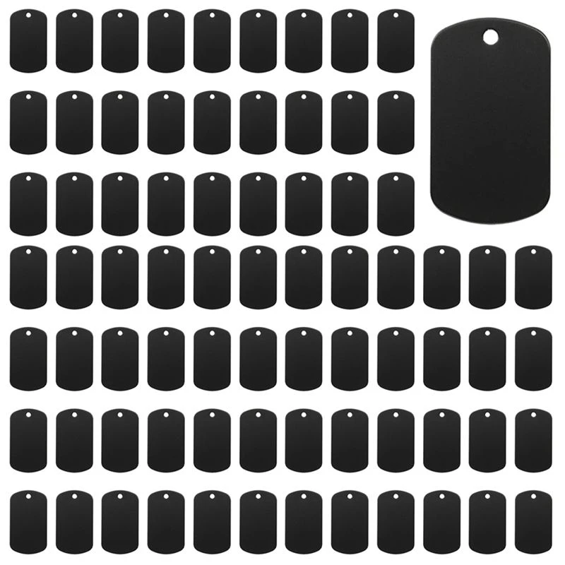 500 Pcs Metal Stamping Blanks Black For Stamping, Engraving Blanks Aluminum Stamping Blanks Keychain Blank Dog Tag