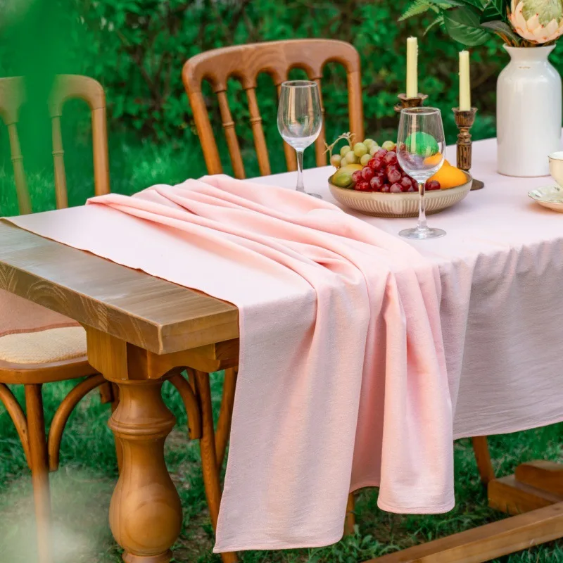 

Vintage Solid Color TableCloths for Rectangle 100% Cotton Table Cover for Kitchen Wedding Banquet Tabletop for Parties Christmas