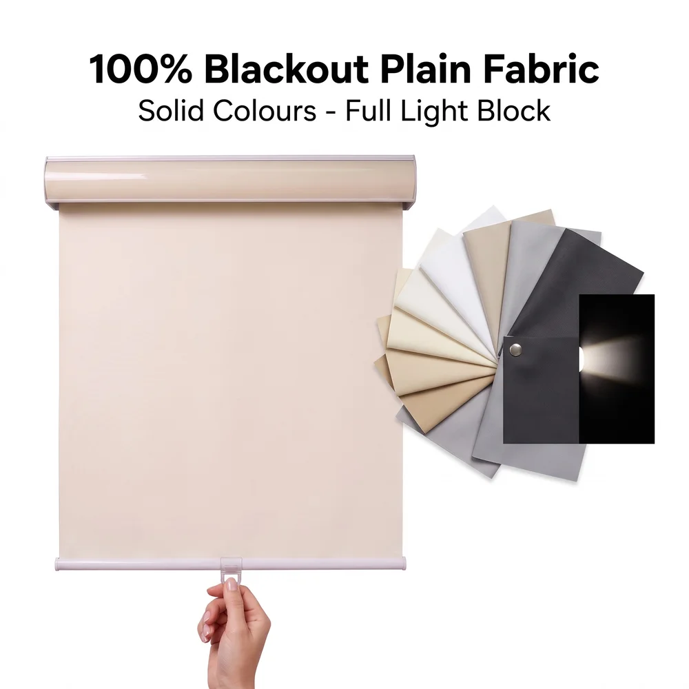 Modern Design Popular Blackout  Manual Cordless Spring Roller Blinds For Bedroom Office Windows