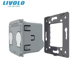 Livolo Manufacturer, EU Standard,AC 110~250V The Base Of  Wall Light Touch Screen Switch, 2Gang 1Way, VL-C702