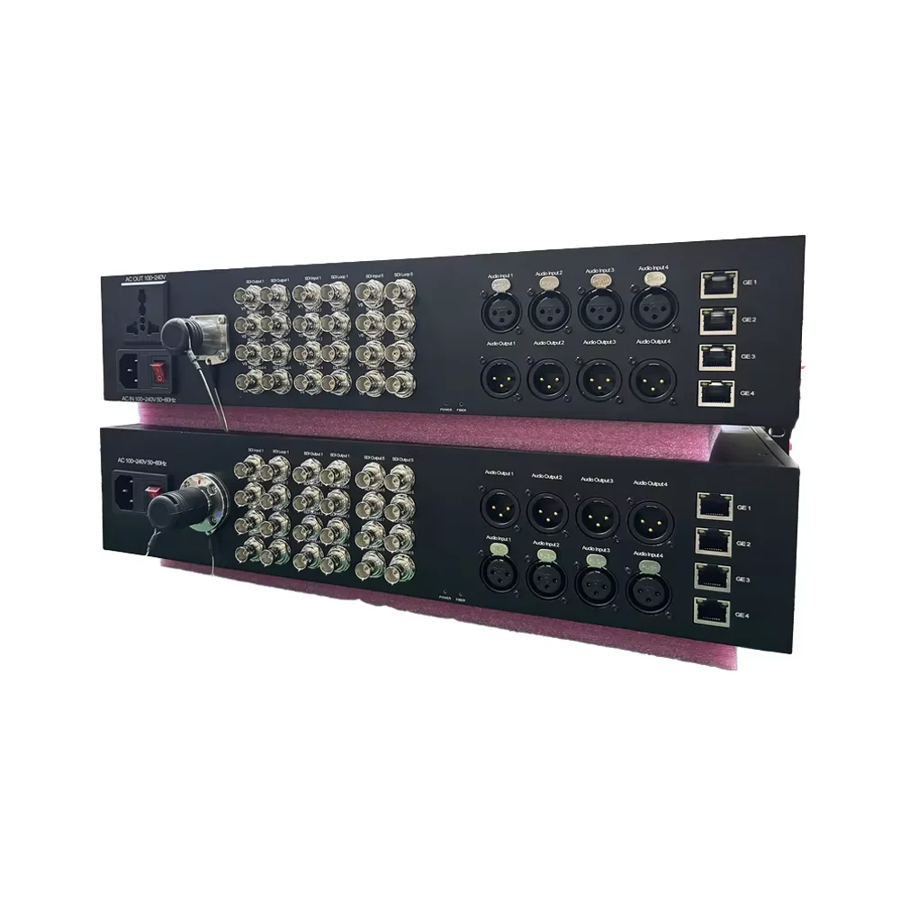 12G-SDI Fiber Optic Converter with Ethernet Smpte Fiber Connector Single Mode 500m Transmission for CCTV/Broadcast Applications