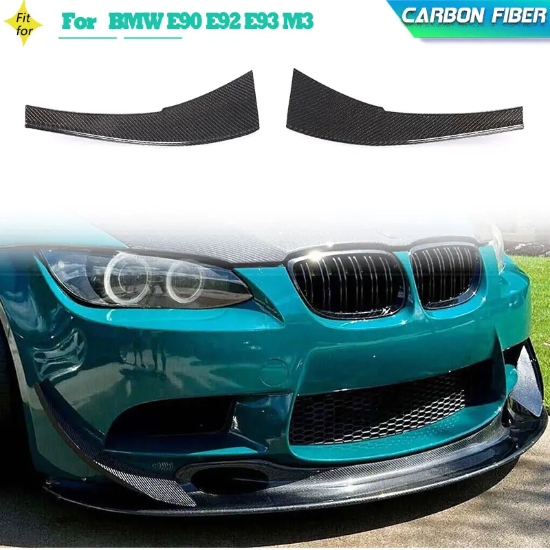 Carbon Fiber Car Front Bumper Canards Spoiler for BMW E90 E92 E93 M3 2007-2013 Racing Front Canards Splitters Fins Body Kits