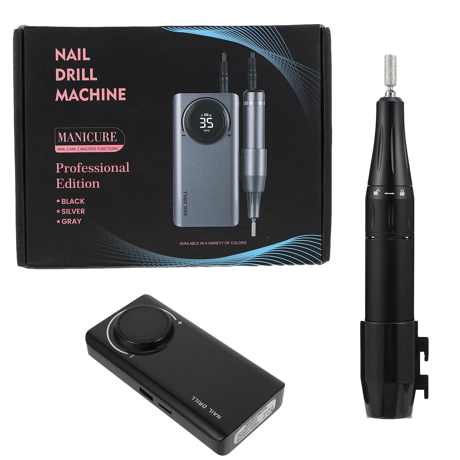 電動ネイルドリルペン充電式ポータブルマニキュアグラインダーUSB電源ネイルアートトリマーポリッシャーツール家庭用サロン用