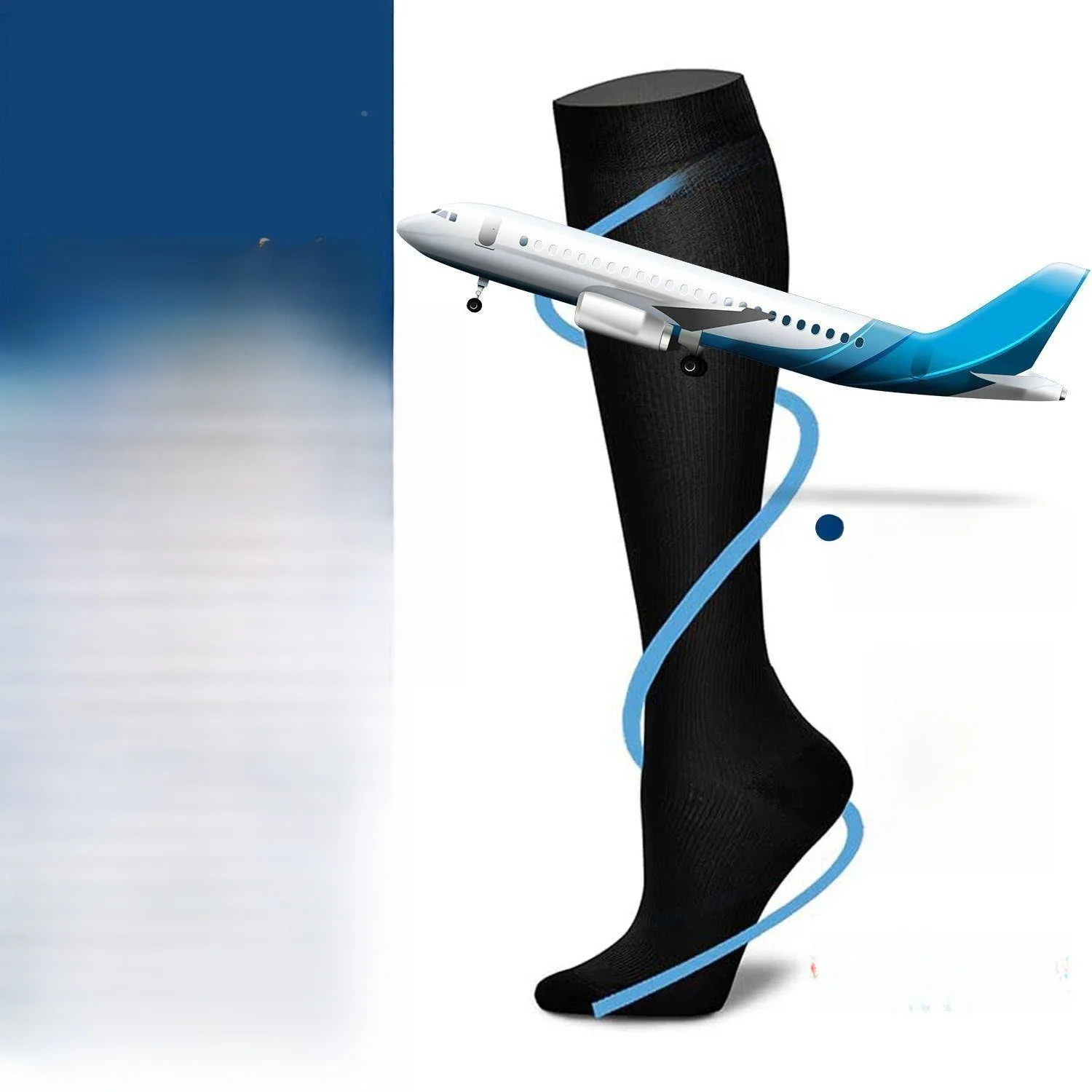 Zenssia Selective Process DuPont Long Distance Flight Socks Compression Pressure Elastic Socks for Men And Women
