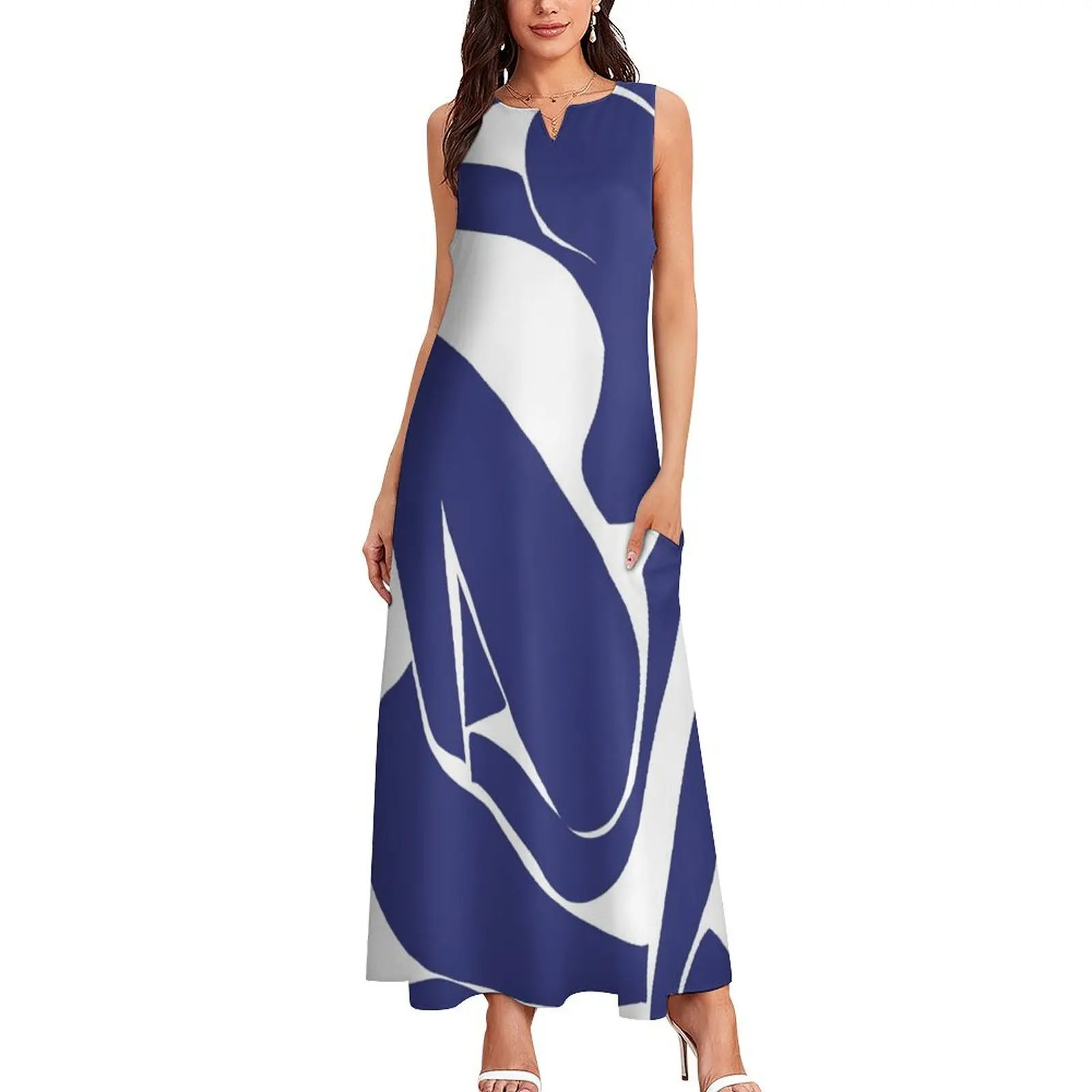 女性のためのマティスカットアウトロングドレス、美的服、花嫁介添人ドレス、 #1