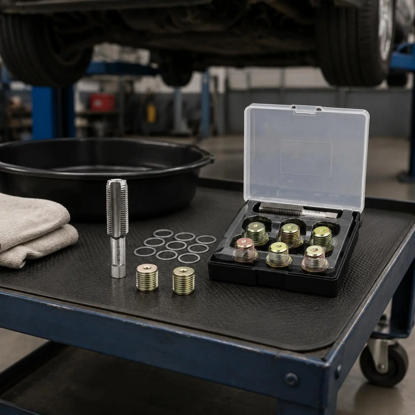 13 Pieces Oil Drain Plug Repair Kit Metric Universal Oil Pan Thread Repair Set Easy to Use Storage Case for DIY Mechanics view 4