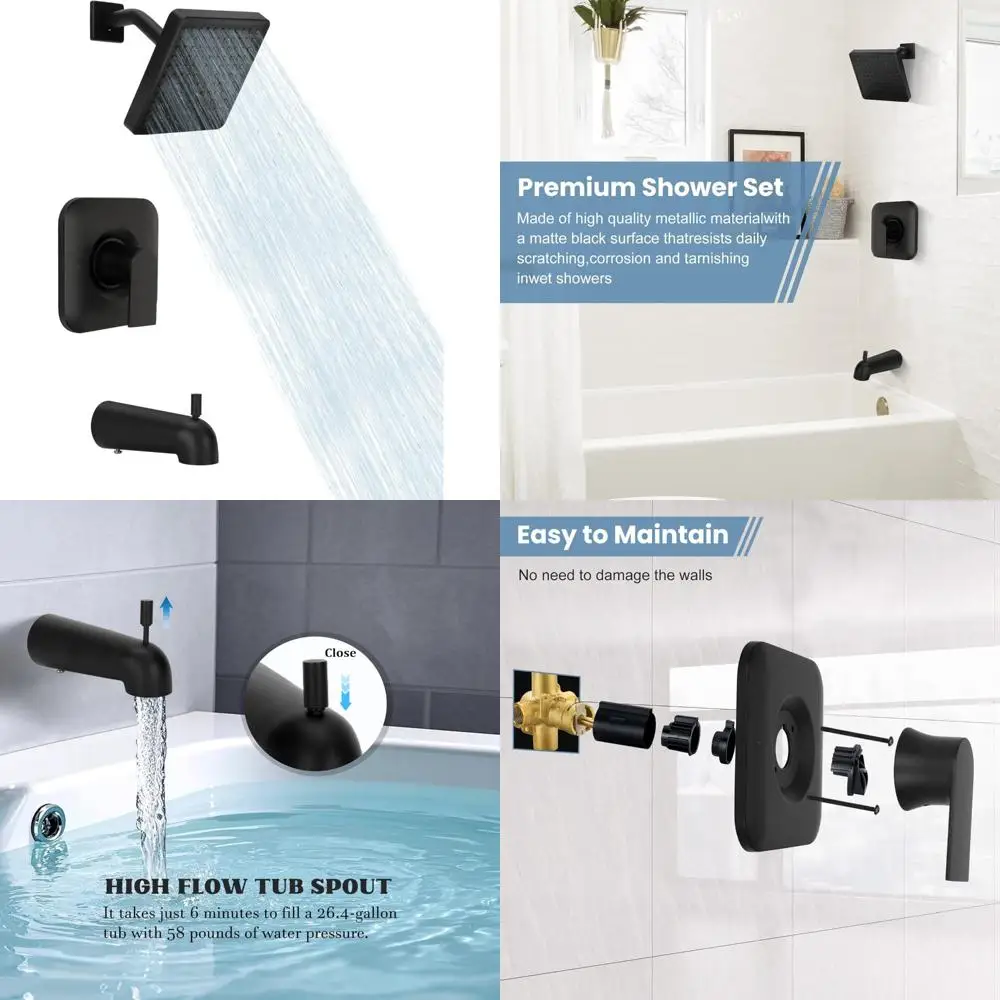 

Matte Black Shower Trim Kit Easy Install Requires 2510 Valve, Genta Style Shower Trim Replacement