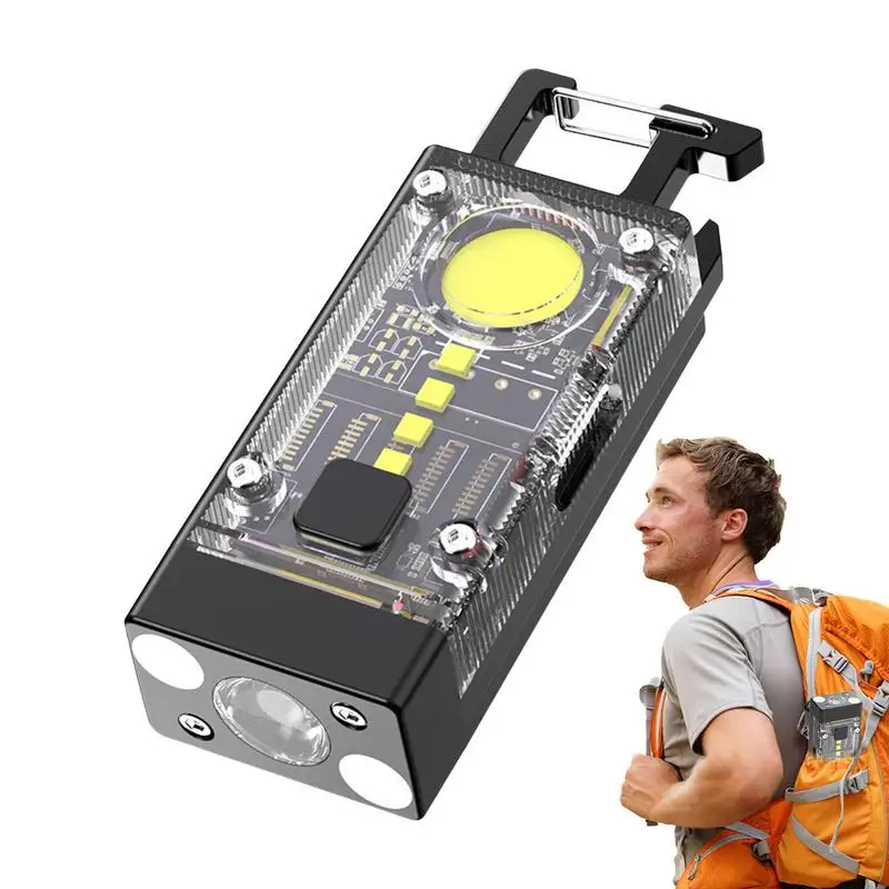 

Keyring Flashlight Camping Pocket Light Magnet Keychain Flashlight Waterproof Bright Camping Handheld Lamp With 9 Modes For