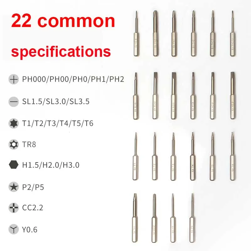 1szt. 40mm długości wkrętak precyzyjny 4mm Trzpień sześciokątny Torx T1/2/3/4/5/6 TR8 Cross Phillips PH000 PH00 Płytki Y0.6 5-gwiazdkowe Narzędzia