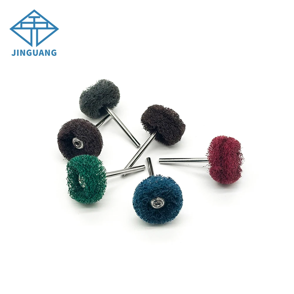 

100pcs Mini Nylon Grinding Head Buffing Brush Scouring Pad Abrasive Polishing Wheel Burr for Rotary Tools/Polishers/Hand Drill