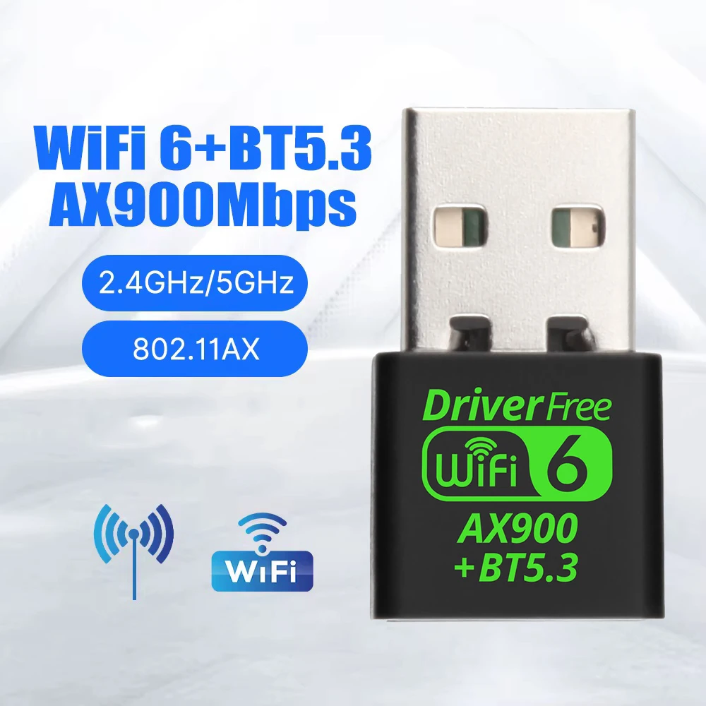 AX900 USB WiFi 6 Bluetooth 5.3 Adapter 2in1 Dongle Dual Band 2.4G&5GHz USB WiFi Network Wireless Wlan Receiver DRIVER FREE