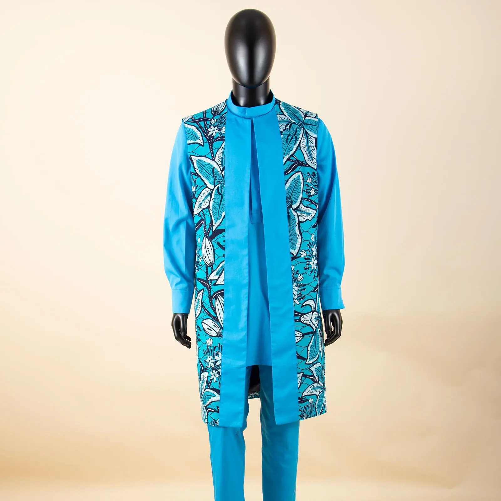 African Traditional Clothing for Men Print Coats Dashiki Shirts and Ankara Pants 3 Piece Set Tribal Outfits Plus Size A2016034