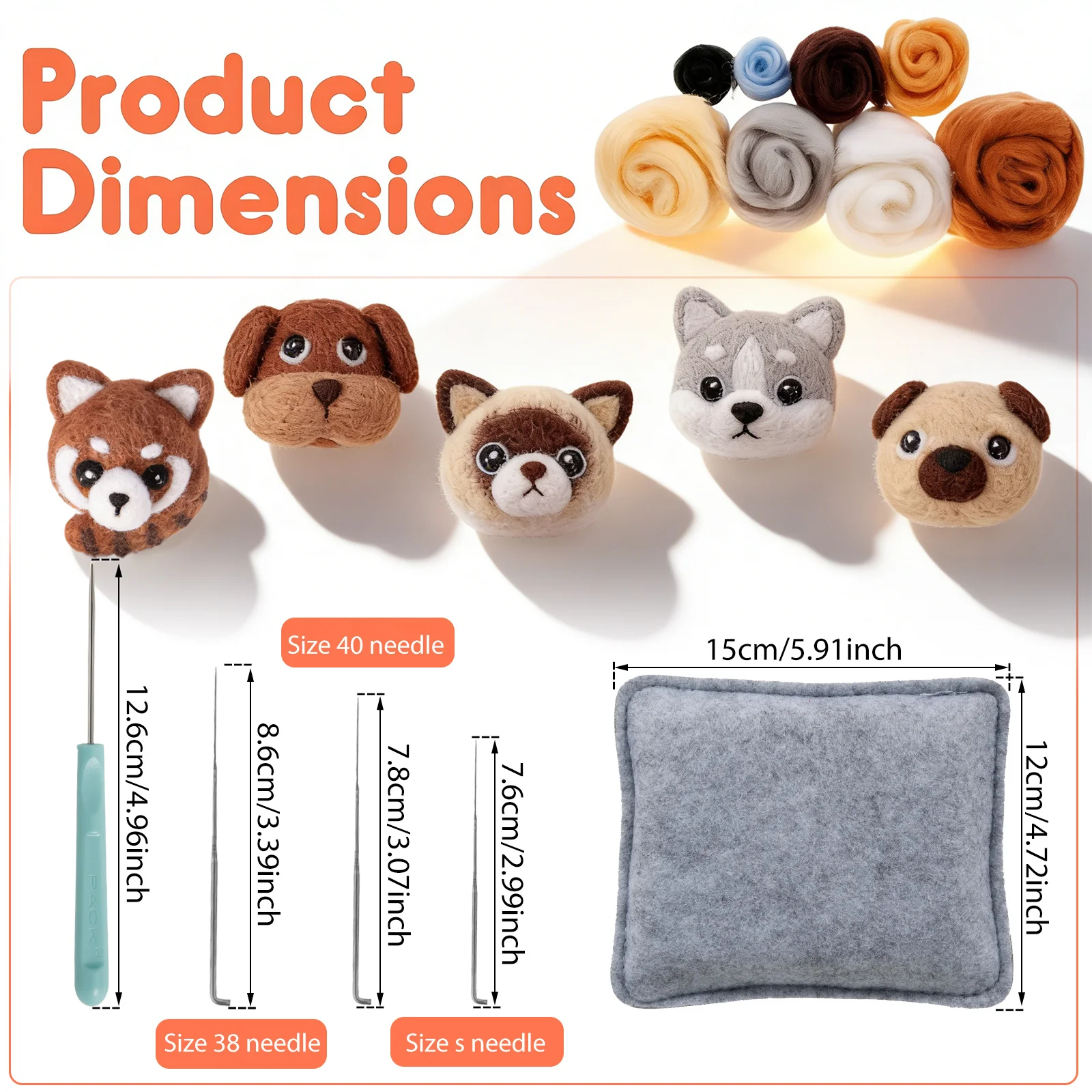 Kit De Fieltro Con Aguja Para Hacer Animales De Lana – Set Completo Para Principiantes, Niños Y Adultos – Manualidad Creativa Y Relajante