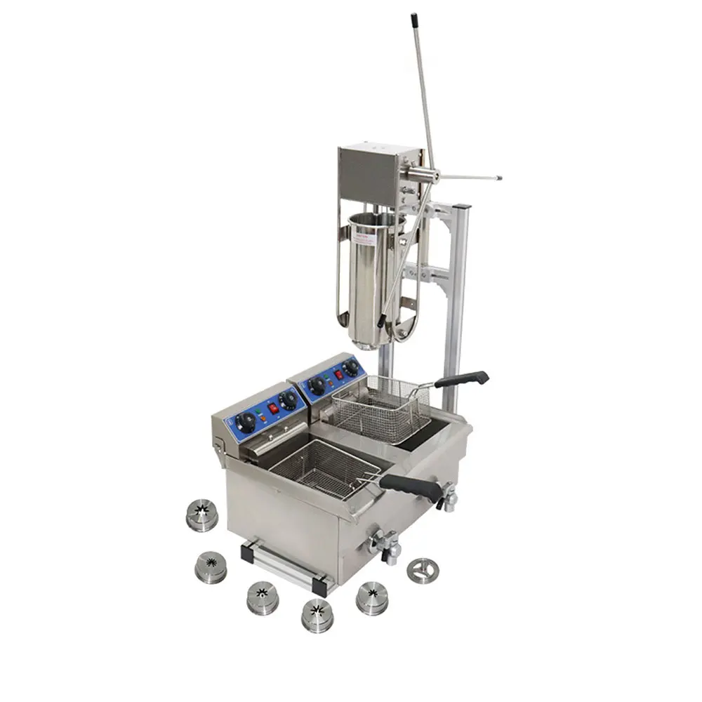 手動垂直フリッターマシンラテンスペイン揚げ生地スティック充填機