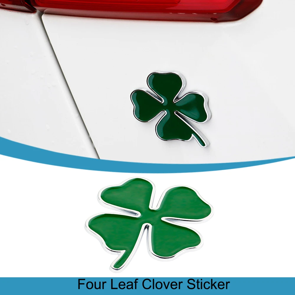 

Car Door Four Leaf Clover Decoration Fender Green Clover Sticker Trim Universal for Alfa Romoe Tailgate Badge Emblem Accessories