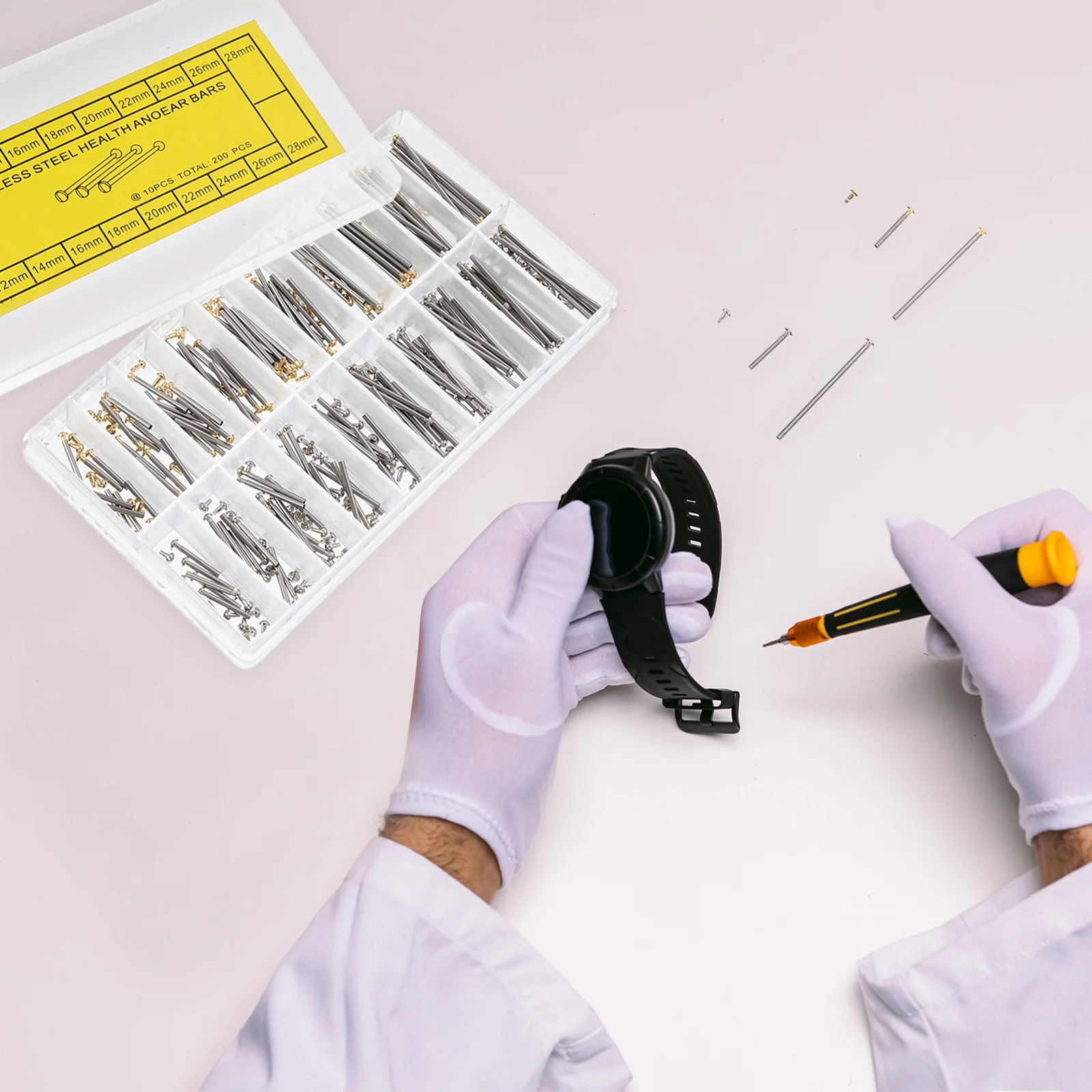 

Premium Material Watch Band Pin Repair Accessory Comfortable Grip Easy to Use Watch Straps Screws Pins Watchband Screw Tube