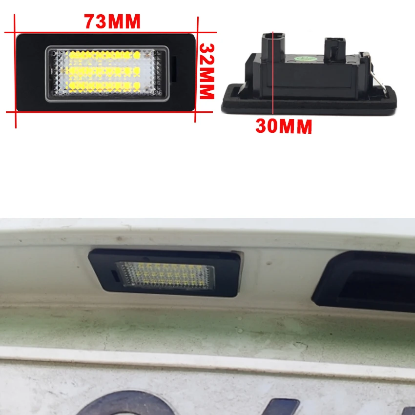 2PCS Car Canbus Error Free LED License Light For Audi A1 A4 B8 4D 5D A5 S5 2D 5D A6 S6 For Volkswagen Golf Passat Number lamp