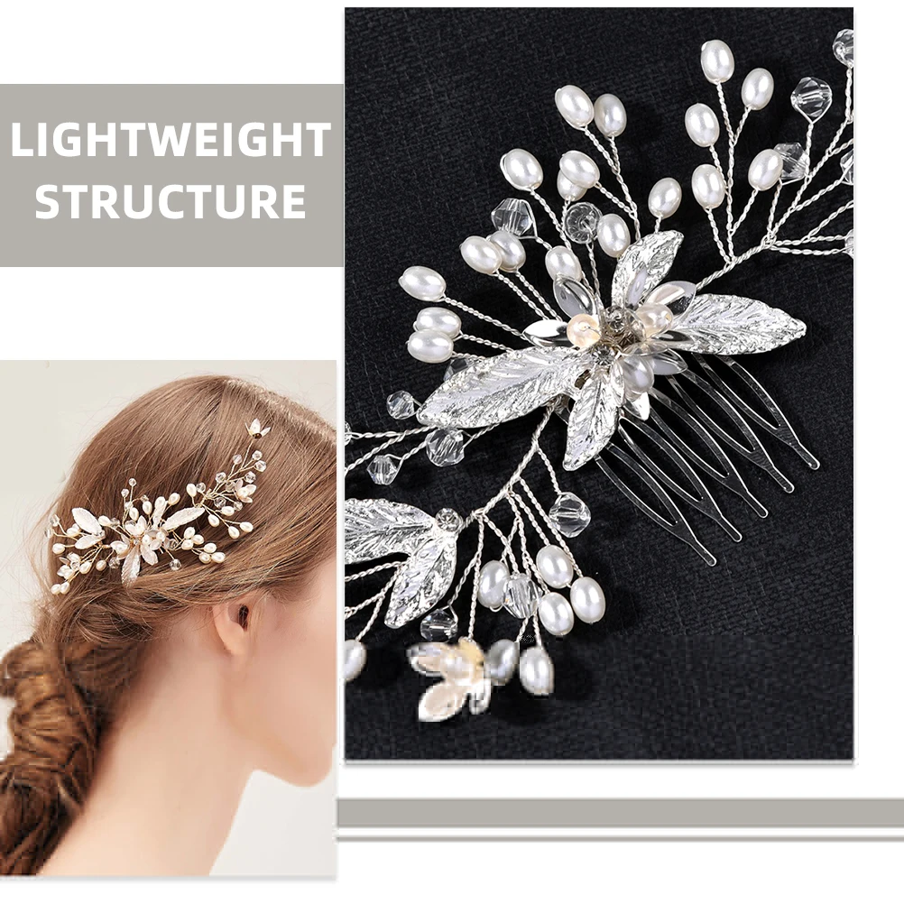 

Crystal Hair Comb Silver Bridal Accessories Wedding Bridesmaid Hairpieces Shimmering Rhinestone Decorations Lightweight