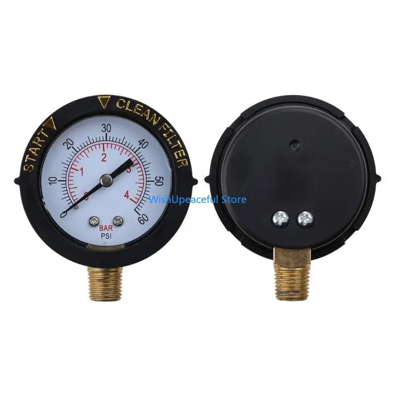 

34YA 2" Start & Clean Filter Pressure Gauge Swimming Pool Filter Pressure Gauge Spa Aquarium Water Pressure Gauge 1/4" NPT