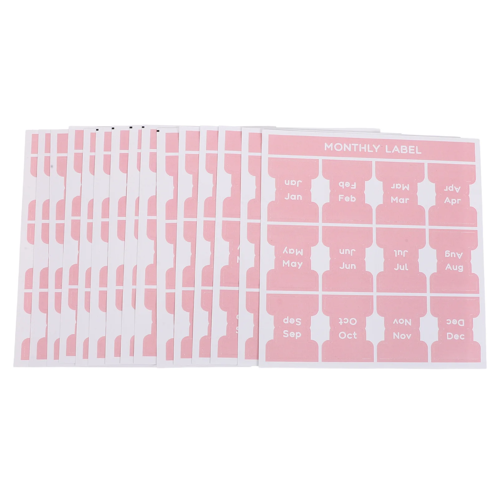 15 Sheets Monthly Index Tabs Stickers Decorative Adhesive Planner Tabs for Study Office Journal Calendar Label Organization