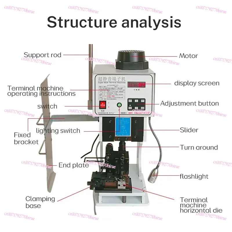

1.5T-3T Terminal Crimping Machine with OTP Straight/Horizontal Applicator Super Connector Crimper Tool for Wire Flat Cable