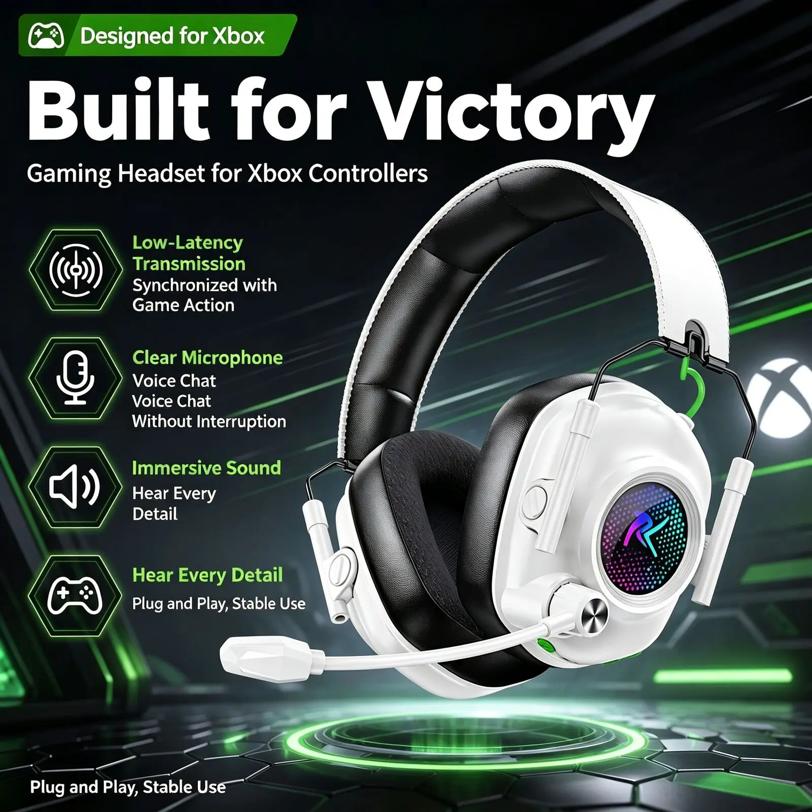 Xbox-Specific Bluetooth Headset Multi-Platform Compatible 2.4Ghz Noise-Canceling Gaming E-Sports Wireless Headset Wholesale