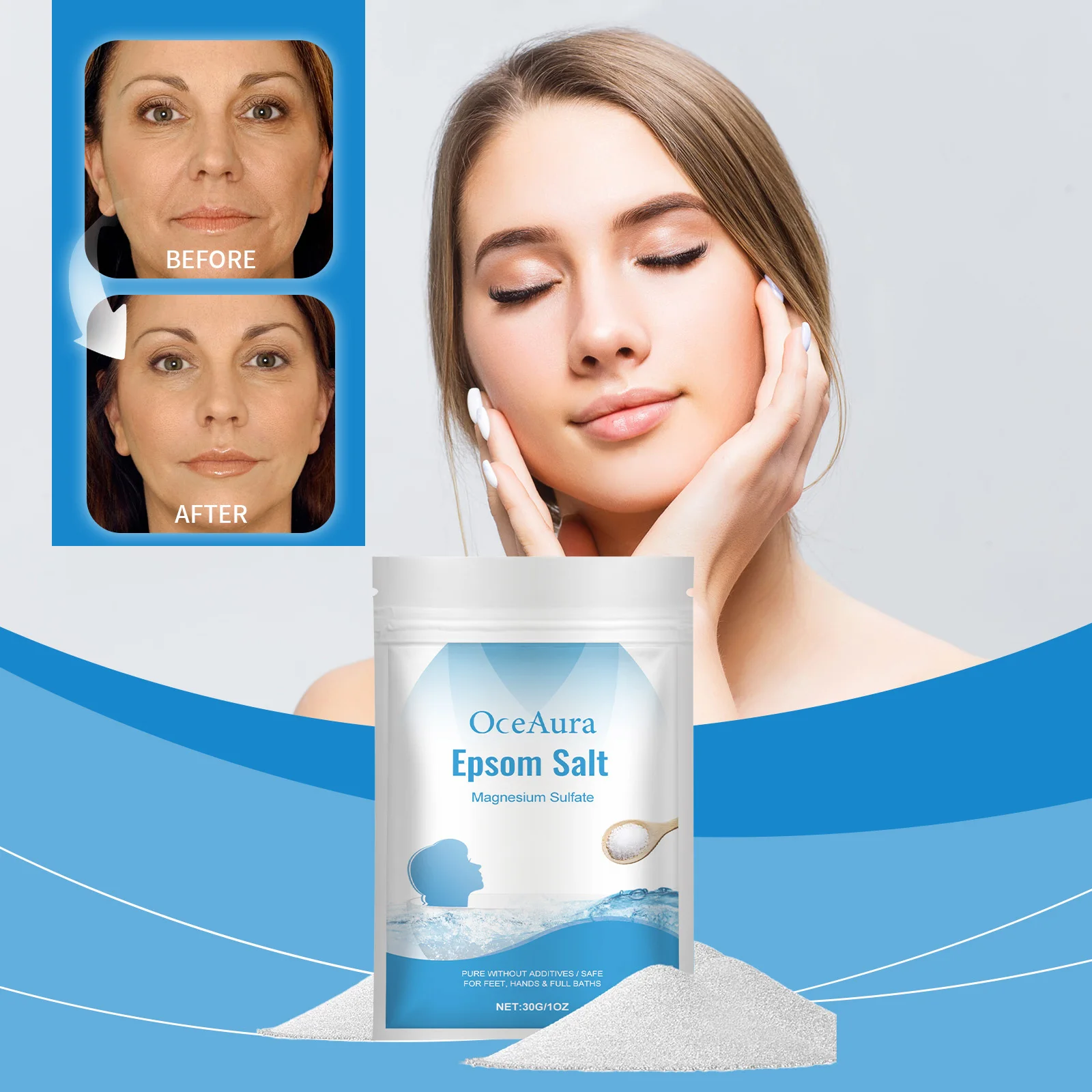 

OceAura Body Bath Salt Gentle Cleansing Horny Bath Moisturizing Skin Rejuvenation Body Bath Salt