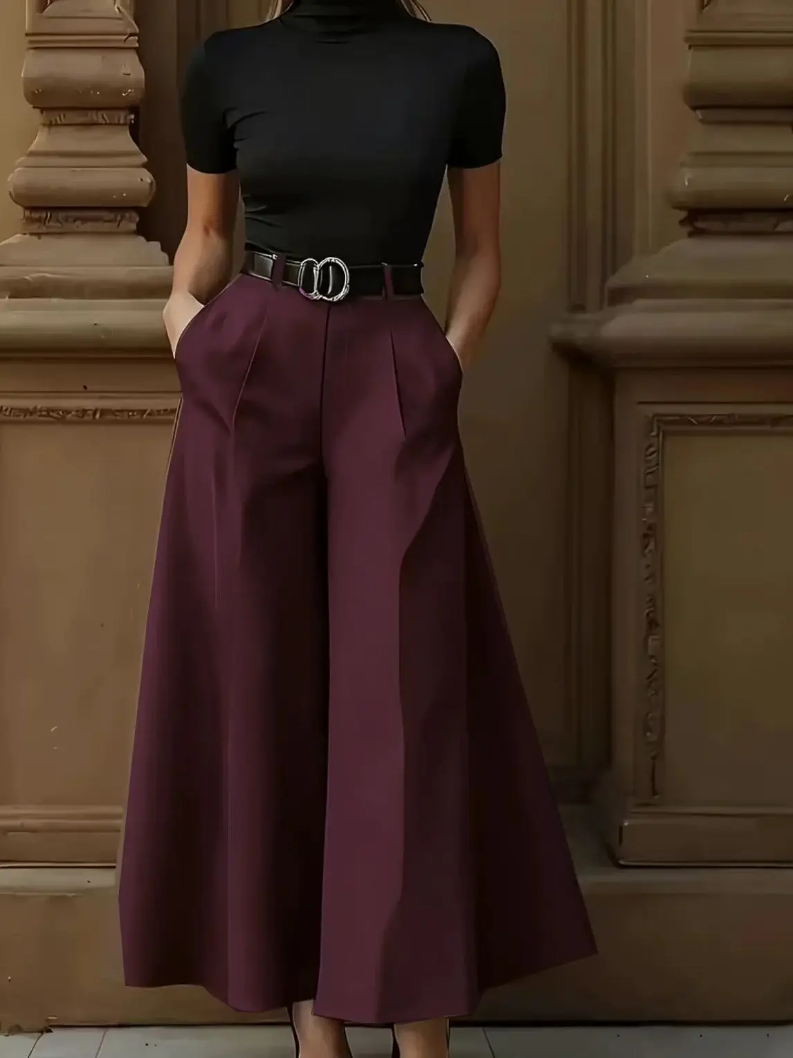 Eleganter, lässiger, modischer Damenanzug für Outdoor-Sport, schlankmachend, vielseitig, im japanischen, europäischen und amerikanischen Stil, mit Glockenhose. – Detail 1