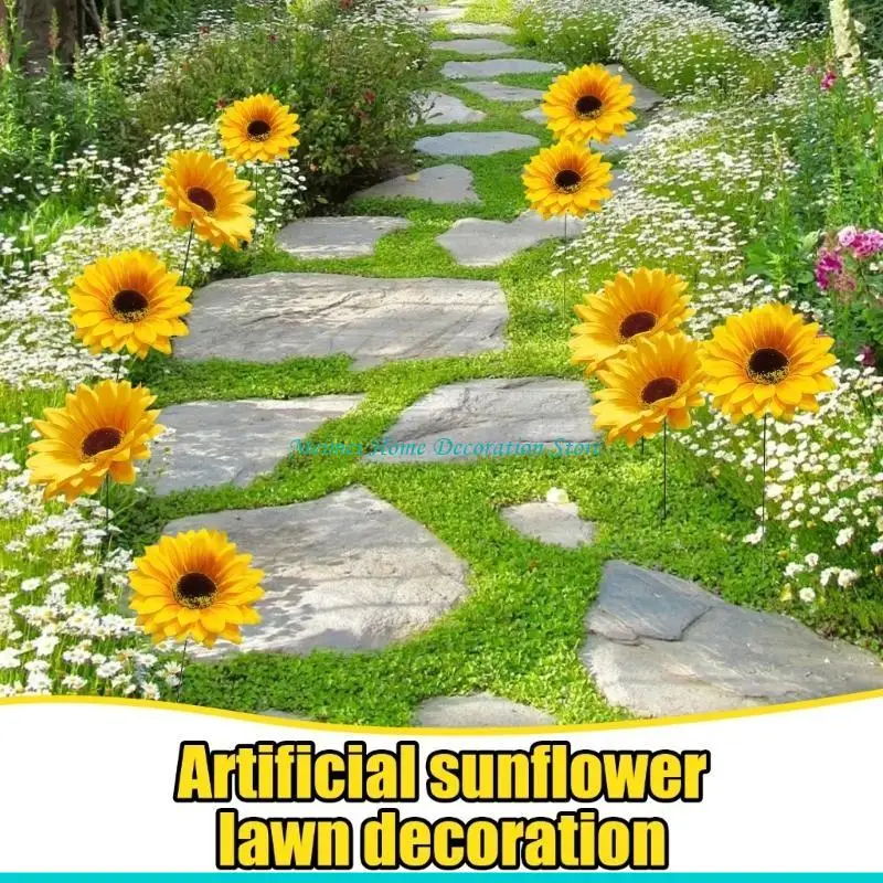 H7BF Outdoor Landscape Marker Garden Stake Natural Fiber Yard Signage For Flower Beds