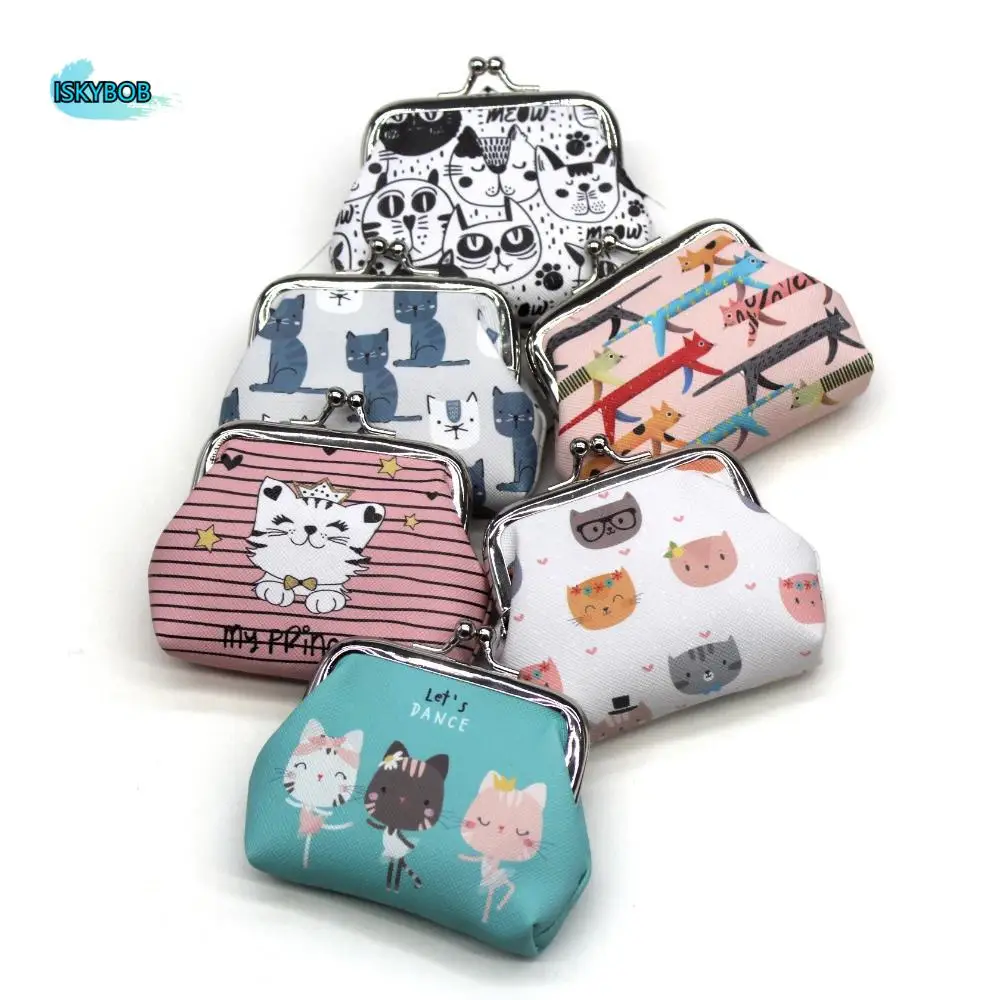 Women Girls Hasp Change Purse Clutch Money Bags Cartoon Cat Mini Wallets Coin Purses Keys Bags Zero Wallet
