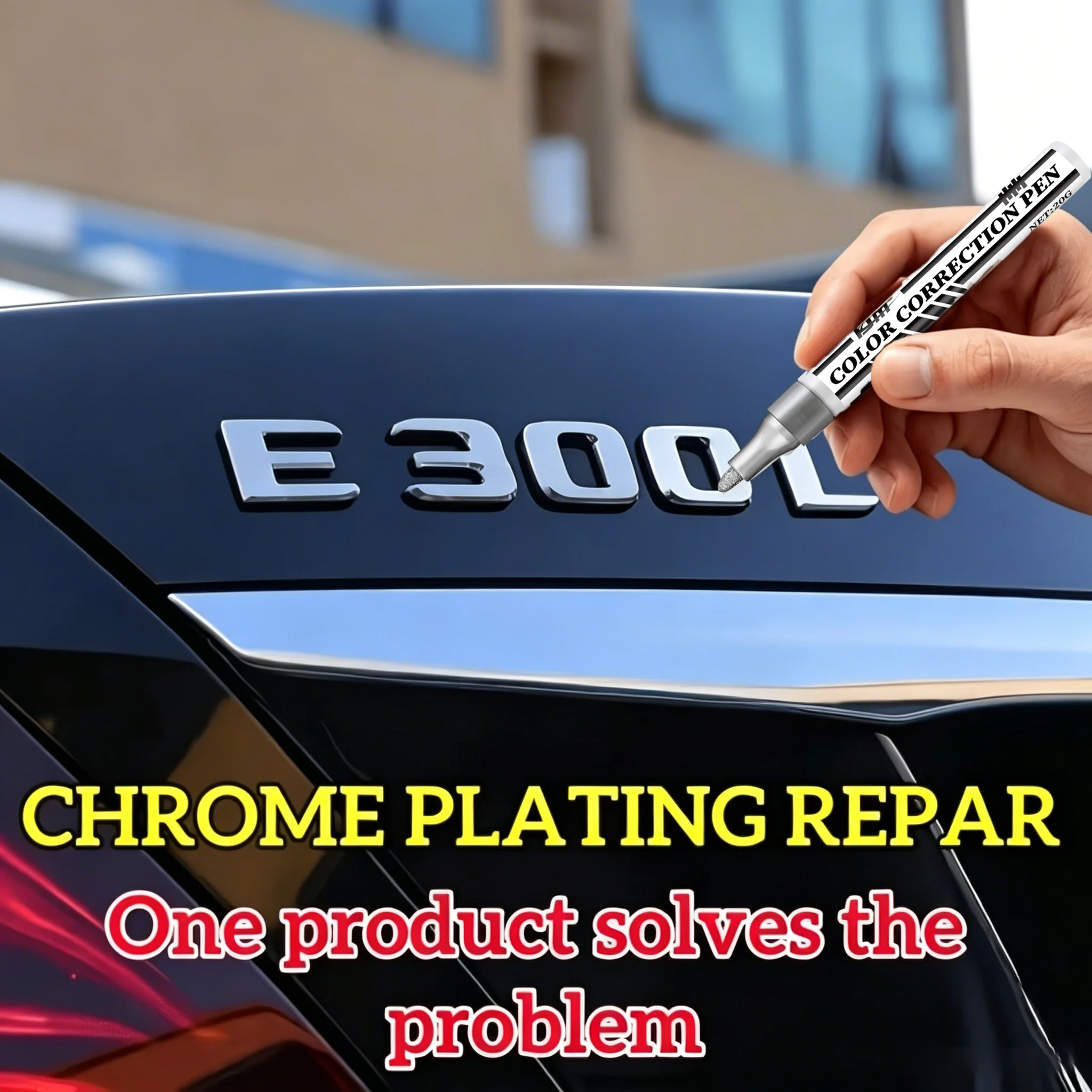 KJM Silver Chrome & Metal Repair Pen, Universal Touch Up Paint Pen for Auto Chrome Trim, Rust & Oxidation Restoration