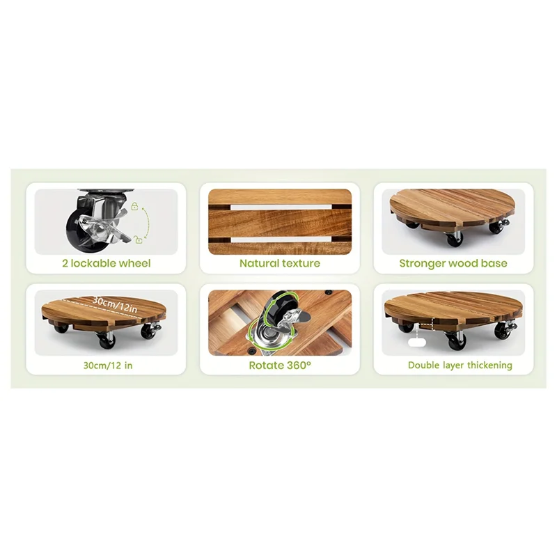 

AAAN-круглая сверхмощная тележка для растений с колесами, металлическая запираемая конструкция, идеально подходит для хранения в помещении и на открытом воздухе