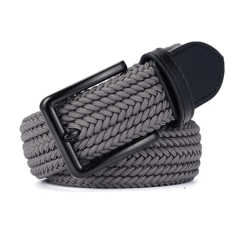 Men's Fashion Comfort Stretch Belt Braided Non-hole Student Jeans Casual Business Simple Wild Elastic Woven Trousers Jeans Belt