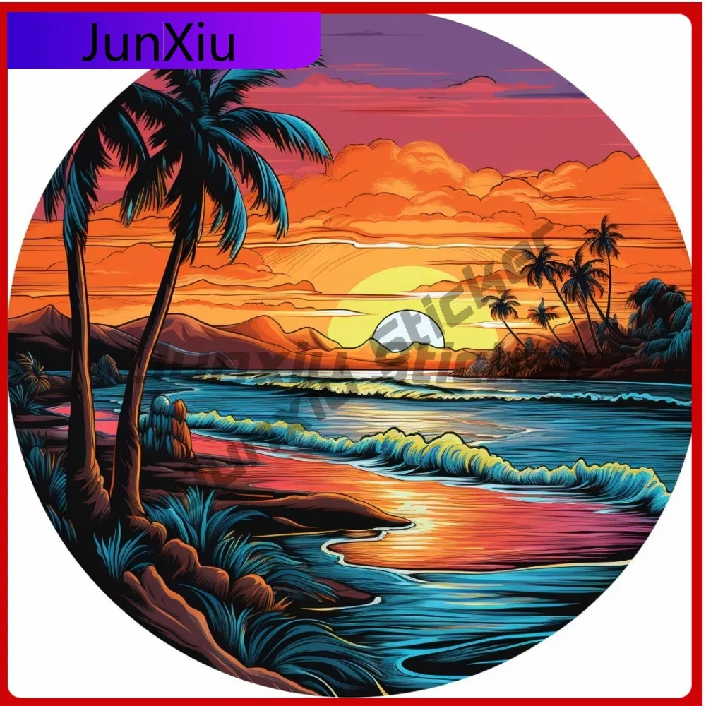 

Ocean Sunset Sticker Nature Decal for Truck Palm Tree Anime Waterproof Vinyl Stic Car Laptop Window Bumpe