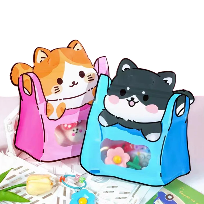 

Cartoon Self-Sealing Snack Bags Frosted Window Chocolates Biscuit Candy Handbags Children's Day Kids Birthday Gift Packaging Bag