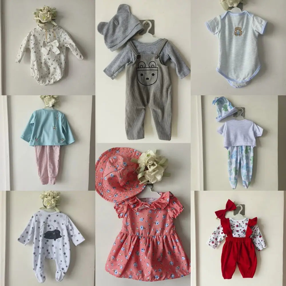 

18 Inch Reborn Baby Doll Clothes Set - 45CM Doll Dresses & Plush Pajamas for Doll Dress Up