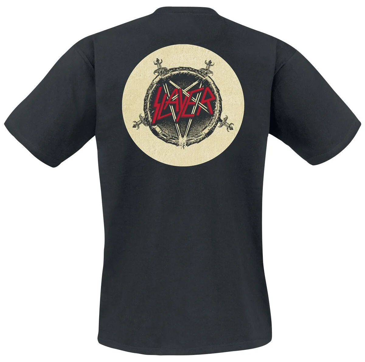 Slayer Double-Sided Pentagram Demon Print Cotton T-shirt Men Women Band Unisex Casual Tee