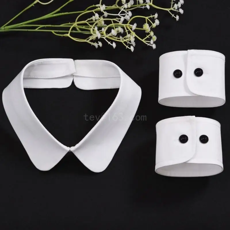 Adjustable Size Wrist Cuffs/False Collar Adult Blouses Removable Fake Sleeves Simple Wrist Cuffs for Women Teens Girls