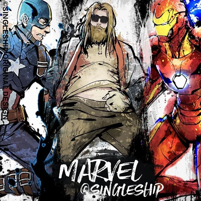 

Marvel Collaboration Guardians 3: Avengers 4 Summer Short-sleeved Children's Parent-child Outfits Spider-Man Otaku Thor